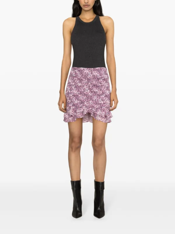 スカート ISABEL MARANT Printed Stretch Crepe Milendi Mini Skirt Isabel Marant Printed Stretch Crepe Milendi Mini Skirt