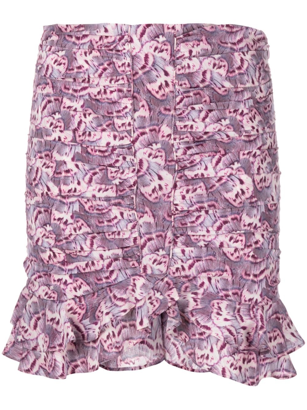 Shop Isabel Marant Milendi Ruched Miniskirt In Purple