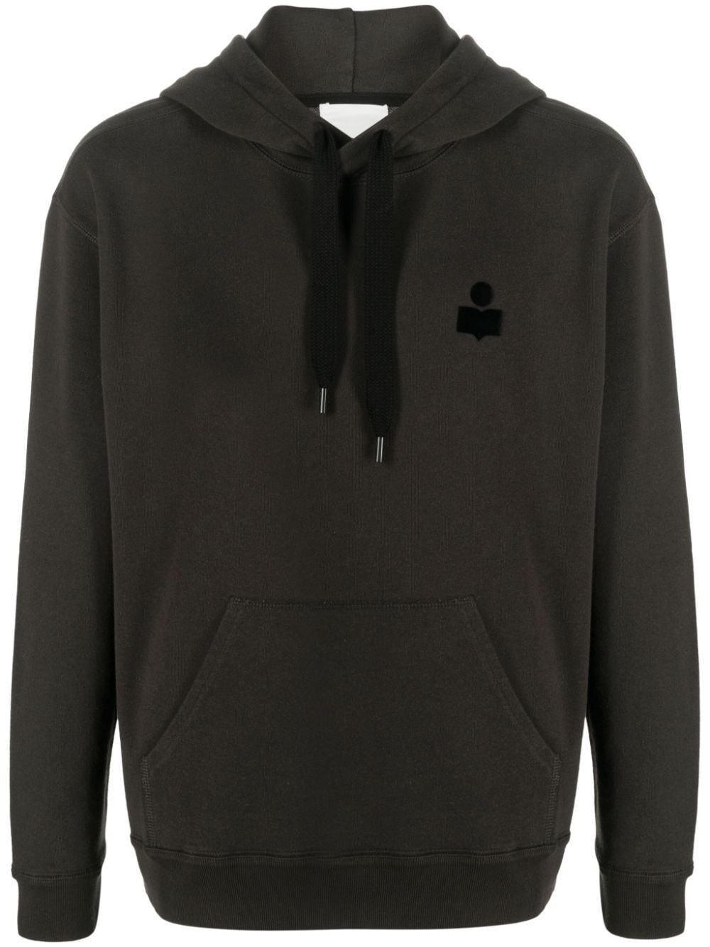 Shop Marant Logo-appliqué Drawstring Hoodie In Black