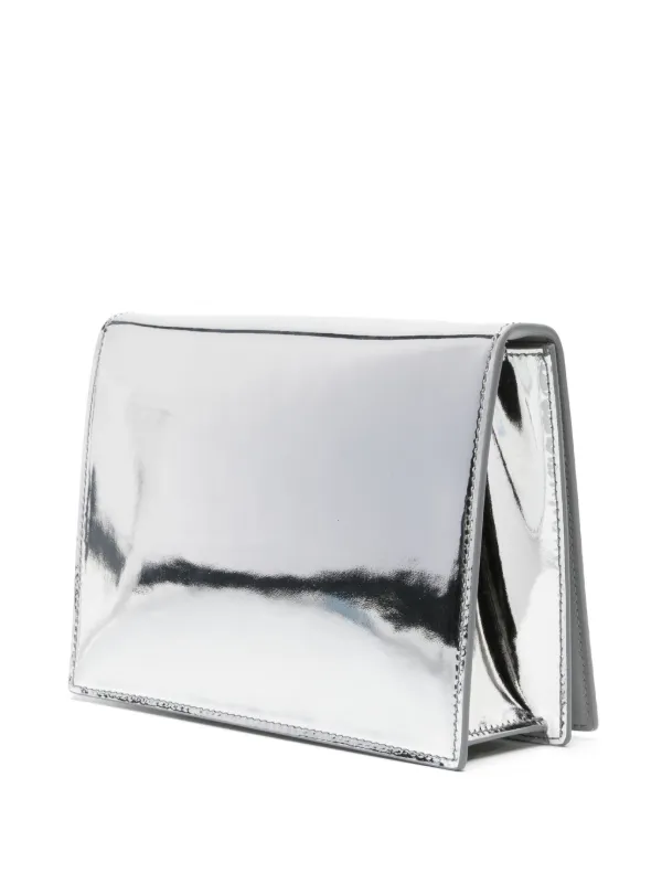 Dolce & Gabbana DG Logo Leather Crossbody Bag | Silver | FARFETCH