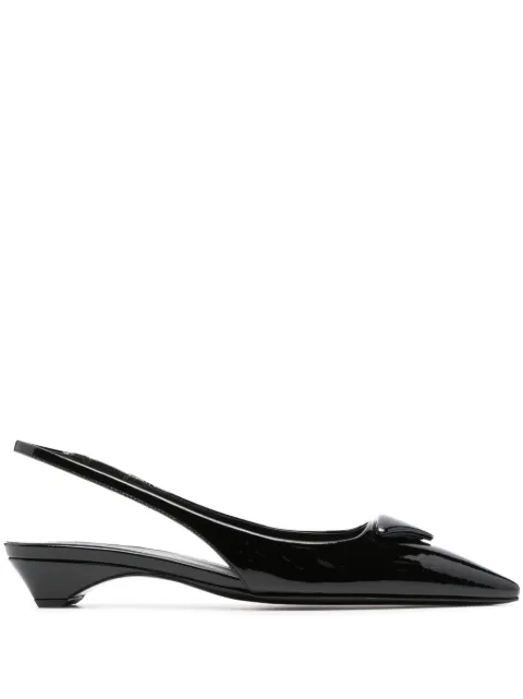 Prada patent-leather slingback pumps