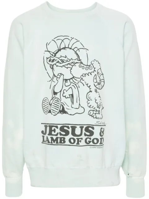 SAINT MXXXXXX slogan-print cotton sweatshirt