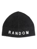 Random Identities slogan-embroidered ribbed-knit beanie - Grey