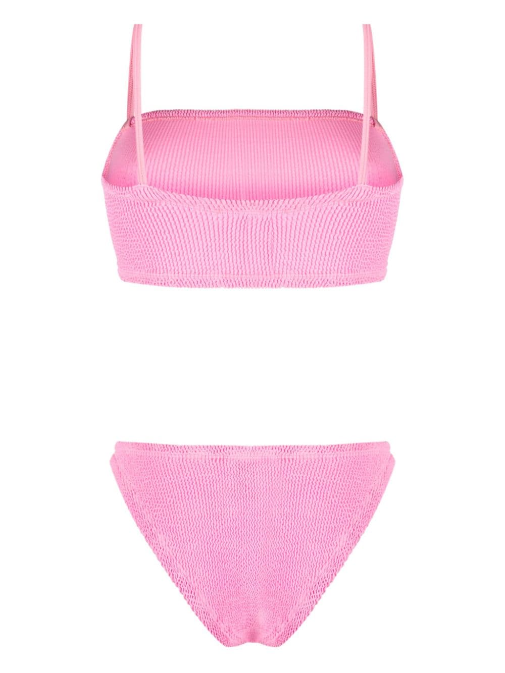 Shop Hunza G Gigi Seersucker Bikini In Pink