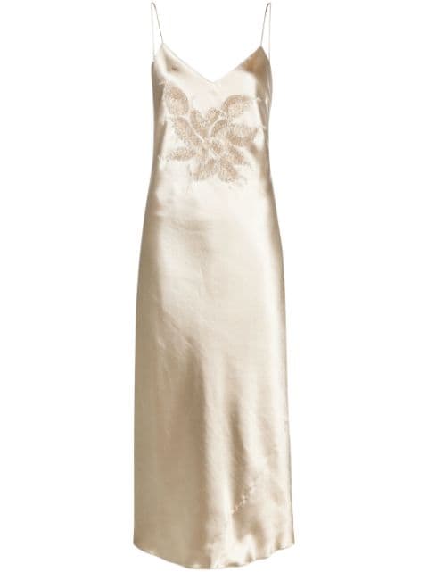 Ralph Lauren Collection bead-embellished satin slip dress