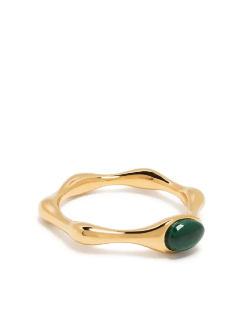 Missoma anillo de banda con detalles de malaquita