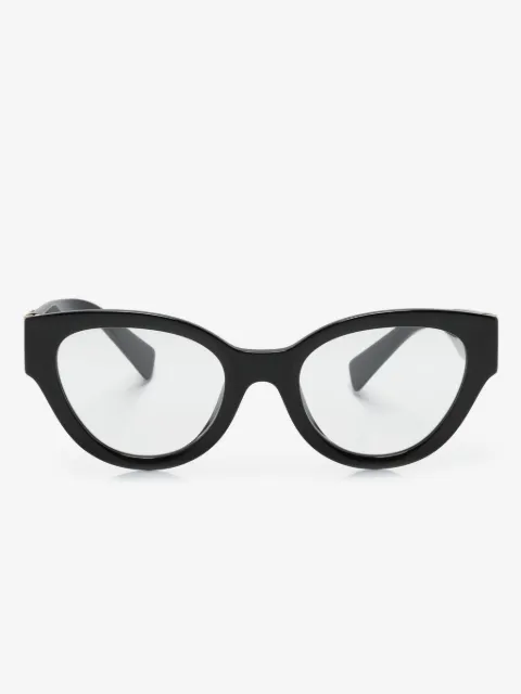 Miu Miu Eyewear lentes con armazón redonda y placa del logo