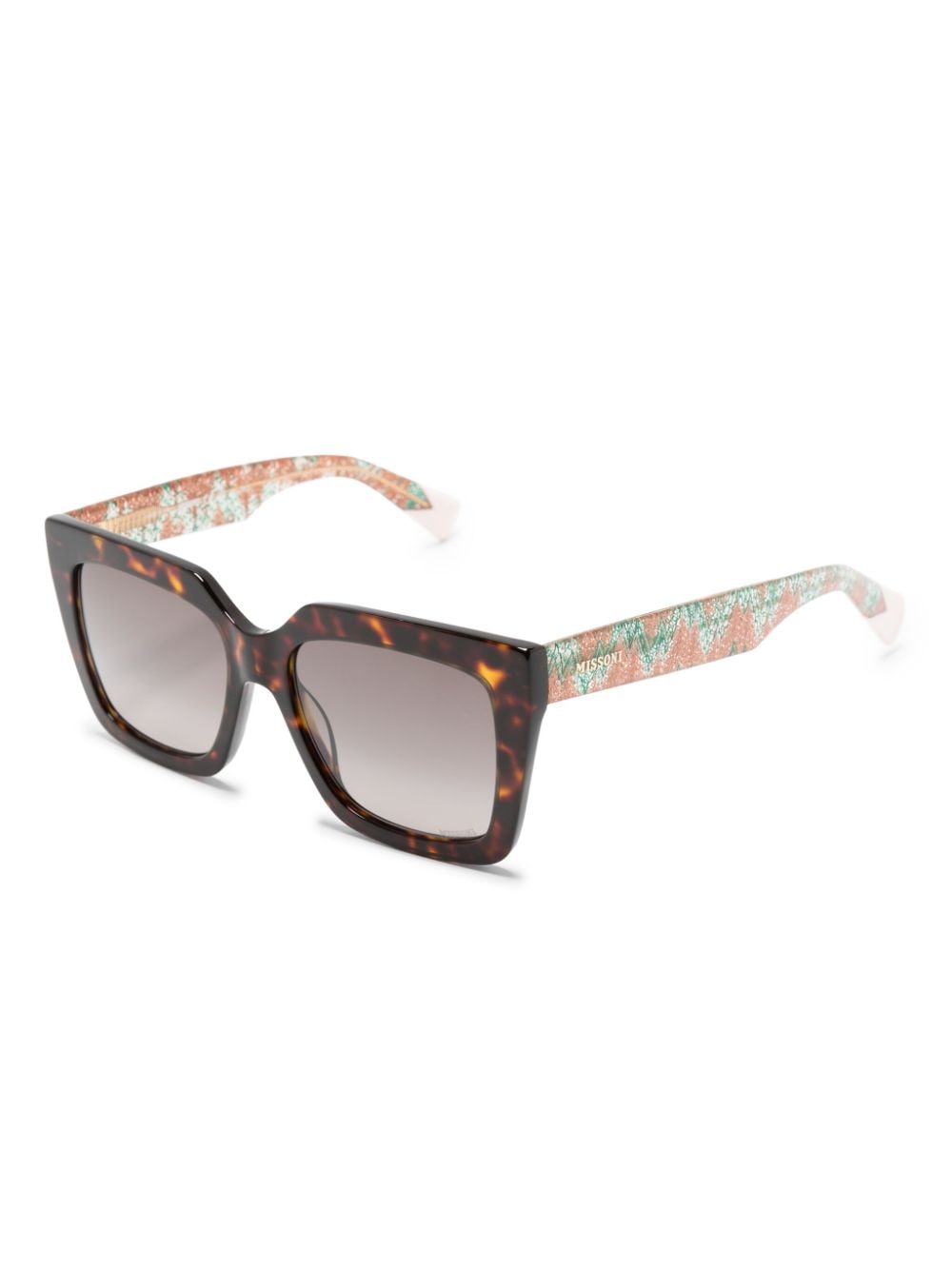 Shop Missoni Eyewear Zigzag-arms Oversize-frame Sunglasses In Braun