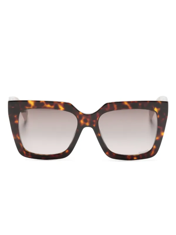 MISSONI EYEWEAR zigzag arms oversize frame Sunglasses Brown FARFETCH HK