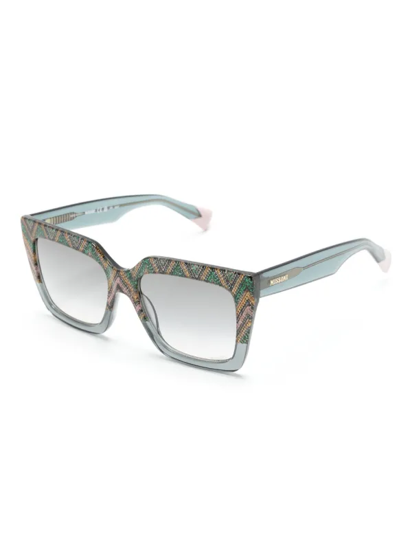 MISSONI EYEWEAR zigzag pattern rectangle frame Sunglasses Grey FARFETCH IE