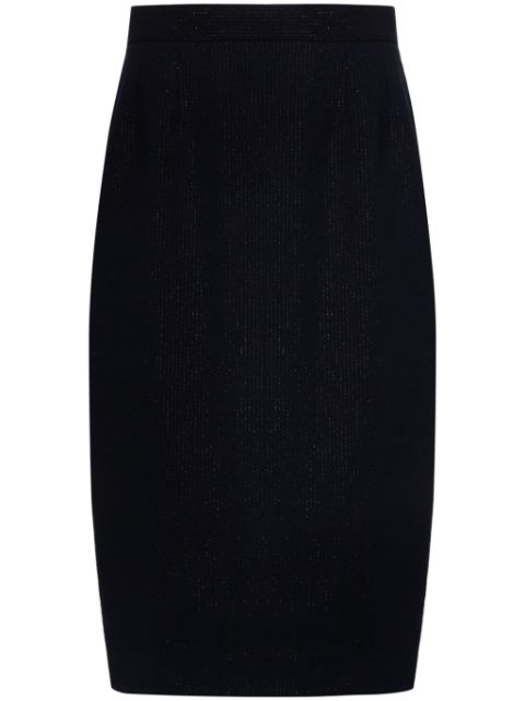 Christian Dior 1990s pinstripe lurex pencil skirt Women