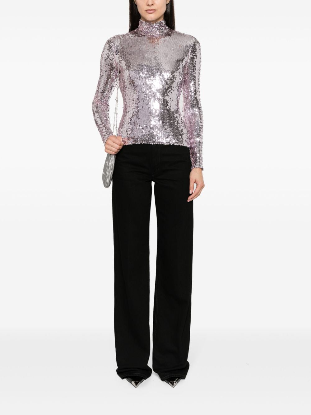 Image 2 of Christian Dior Pre-Owned 2010 sequinned high-neck top