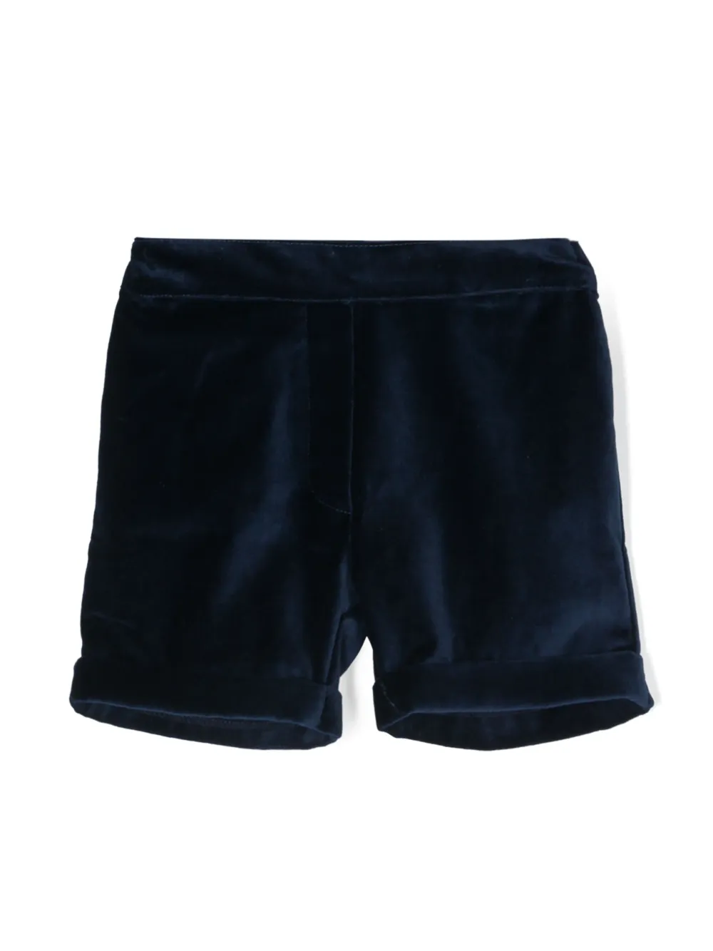 Siola straight-leg cotton velvet shorts Blauw