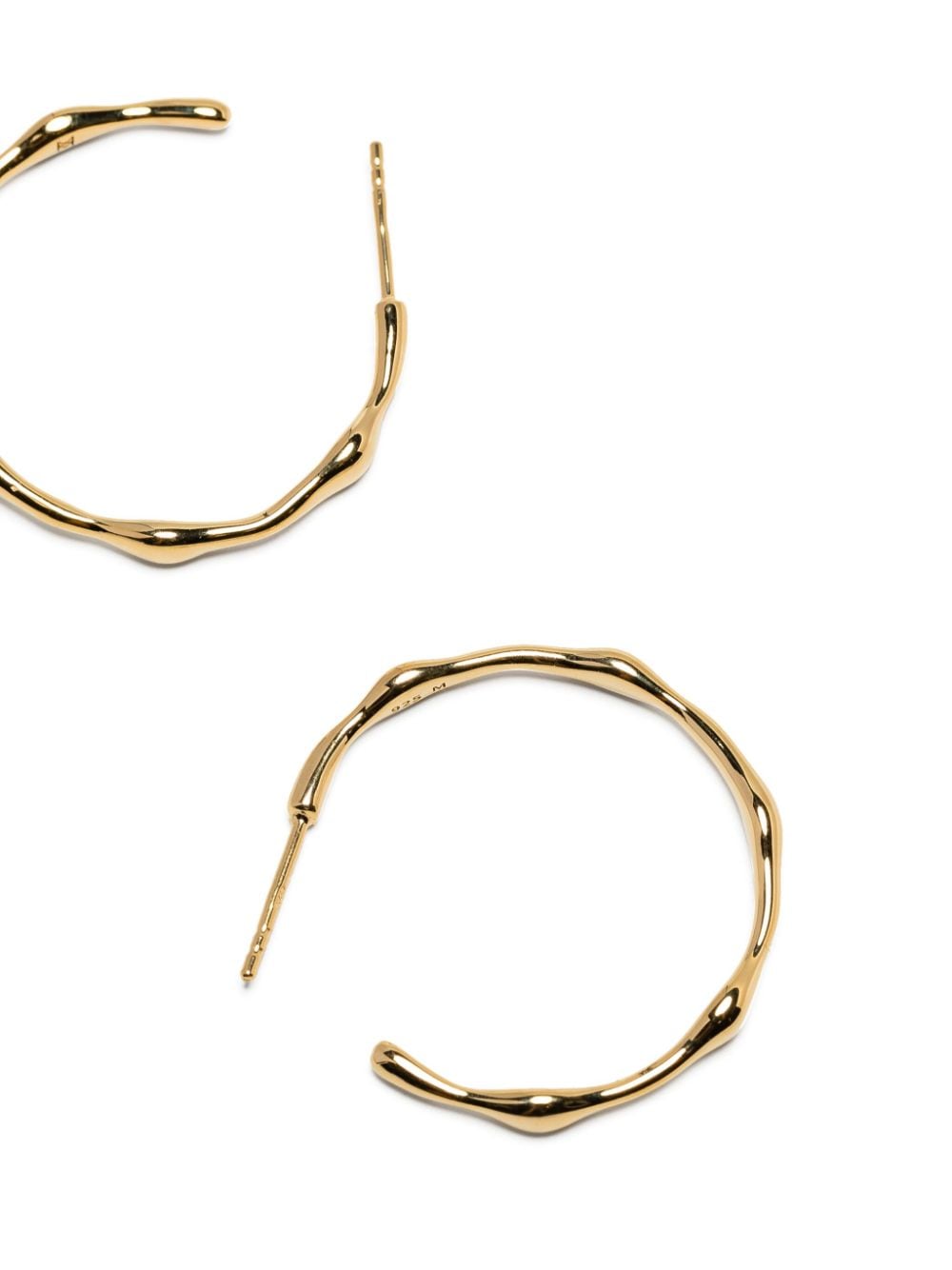 Image 2 of Missoma gold-plated sterling silver medium Molten hoop earrings