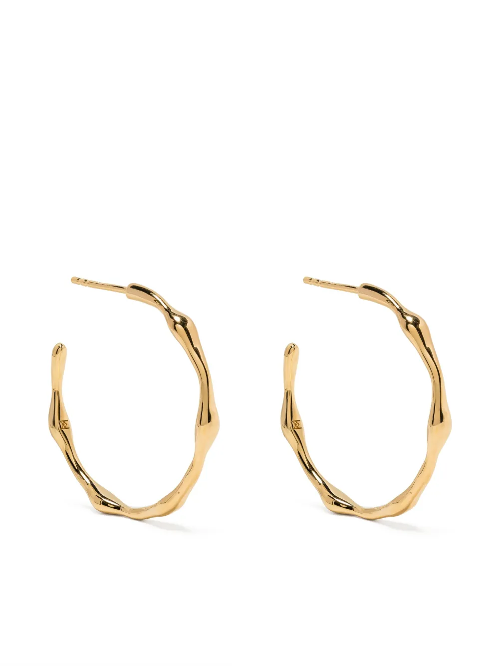 Image 1 of Missoma gold-plated sterling silver medium Molten hoop earrings