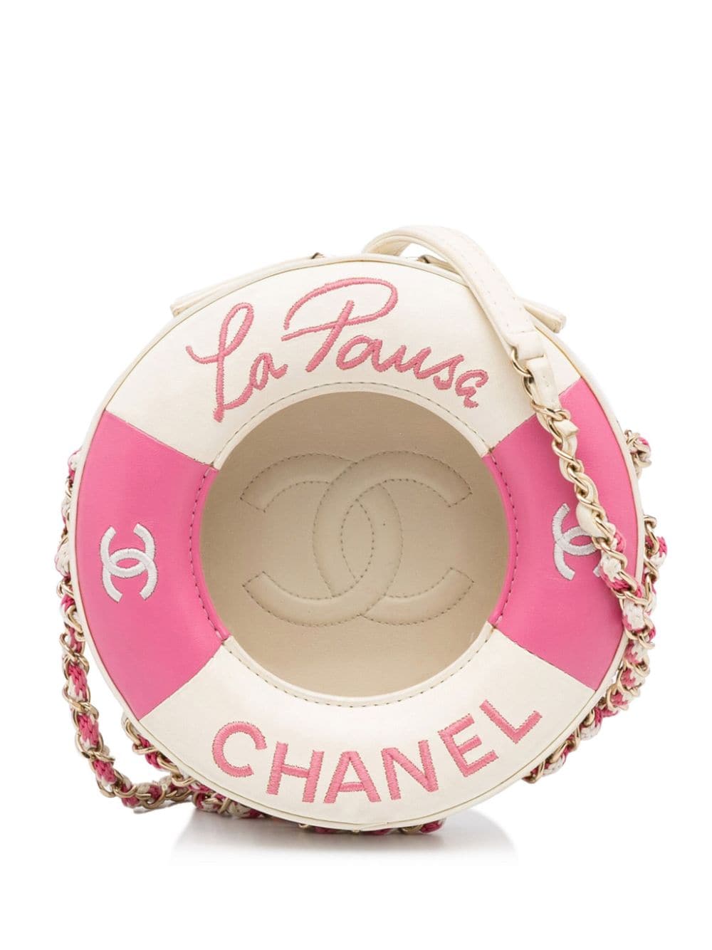 Pre-owned Chanel 2018-2019 La Pausa Crossbody Bag In Neutrals