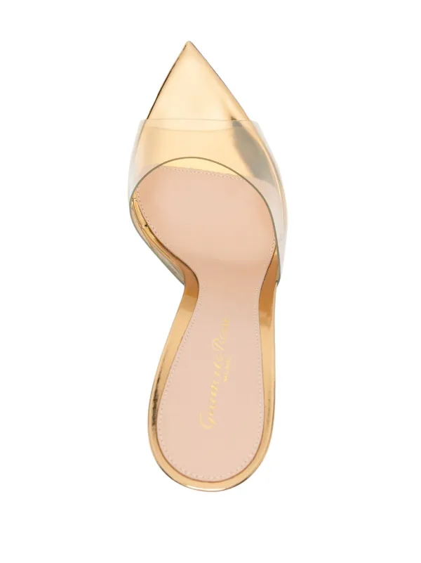 Gianvito Rossi クリア ミュール | ゴールドトーン | FARFETCH JP