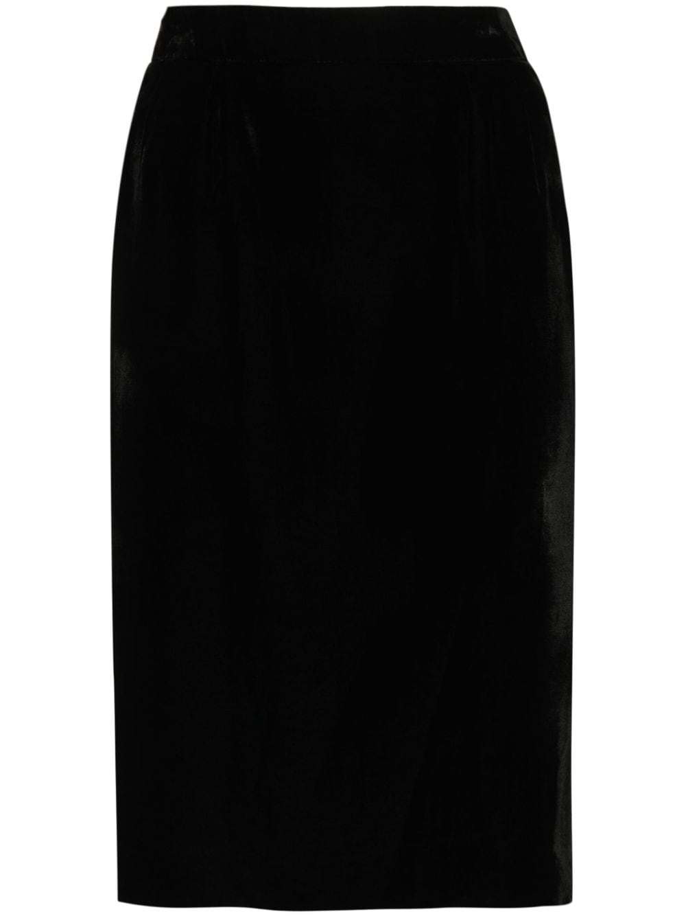 Pre-owned Dior 1980s  Velvet Straight Skirt In Black