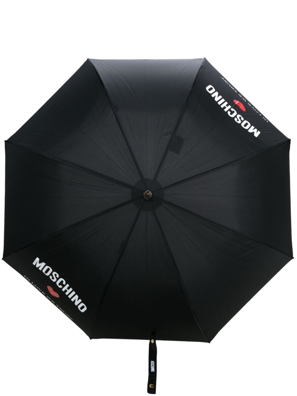 Moschino Slogan-print Umbrella In Black