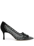 Manolo Blahnik Maysale 70mm checkerboard pumps - Black