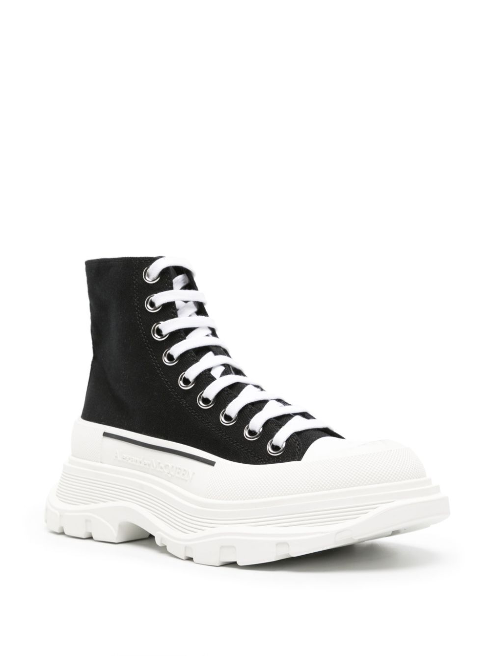 Alexander McQueen Pre-Owned High-top canvas chunky sneakers - Zwart