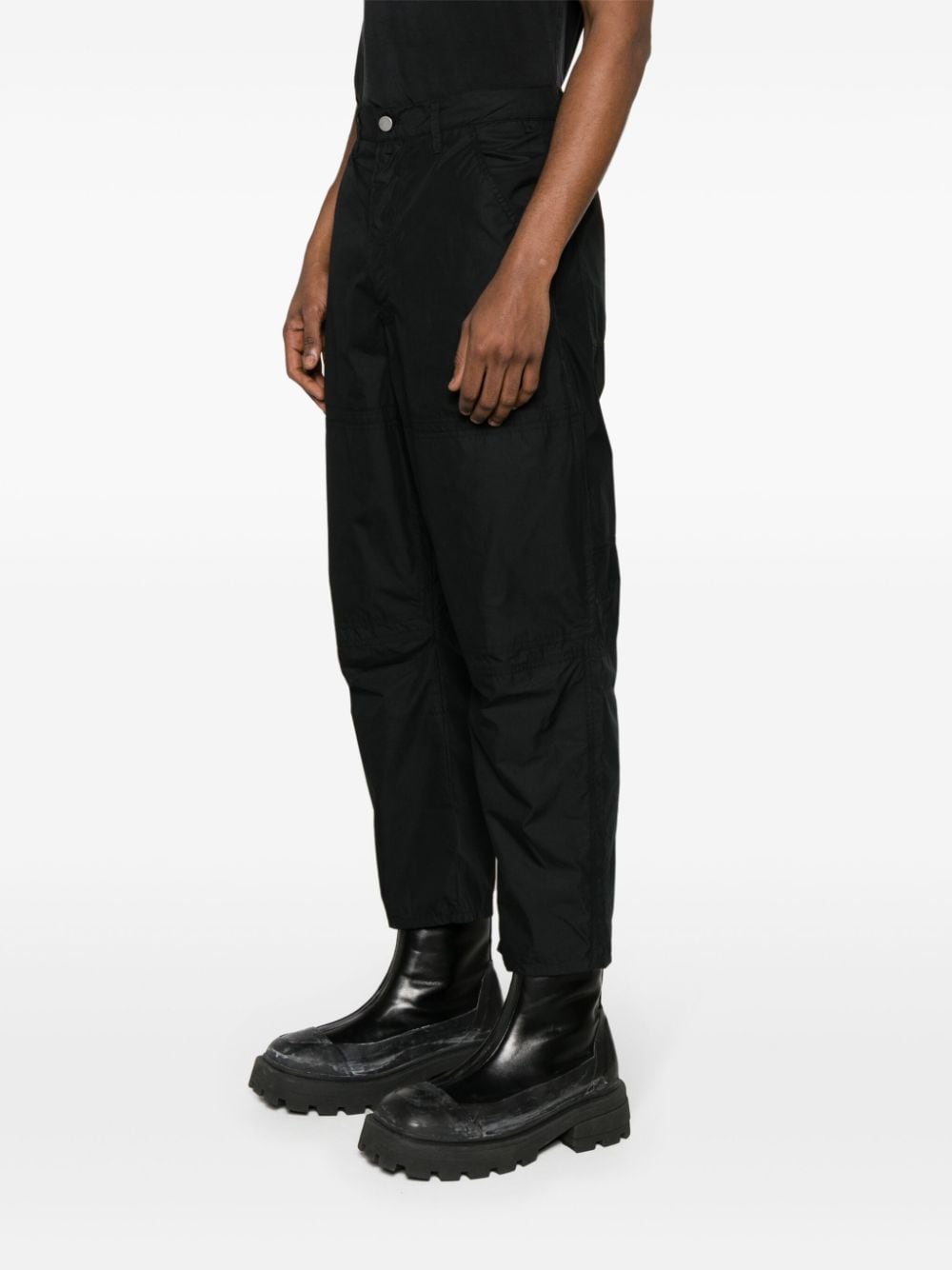 Shop Mordecai Carpenter Logo-embroidered Trousers In Black