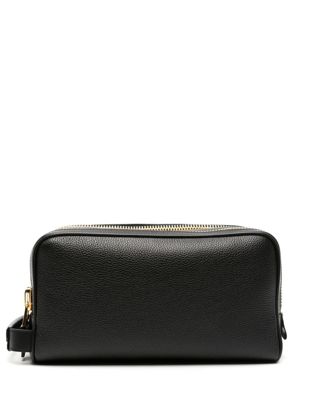 Tom Ford Double-zip Leather Wash Bag In Black