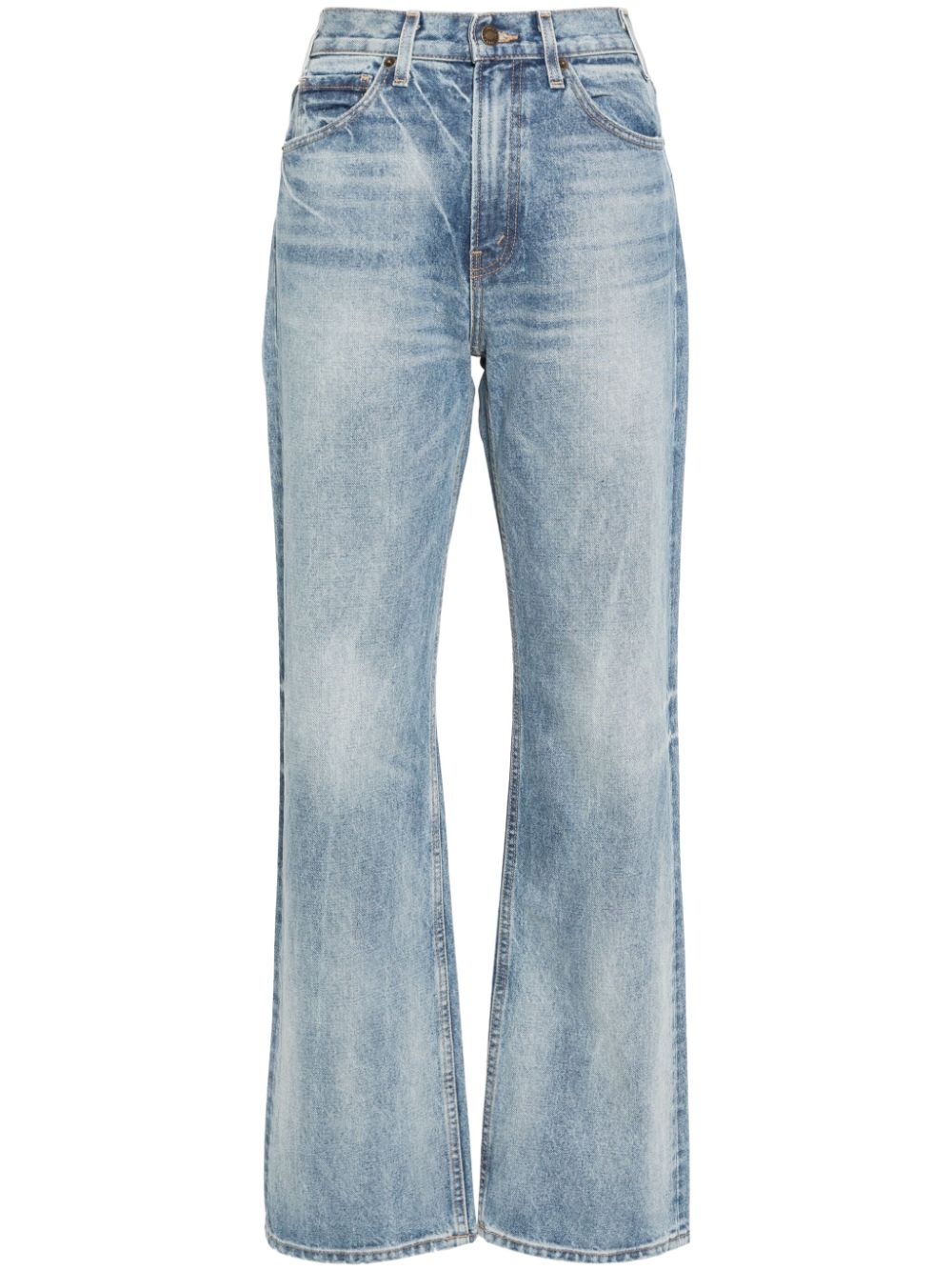 Shop Nili Lotan Mitchell High-rise Straight-leg Jeans In Blue