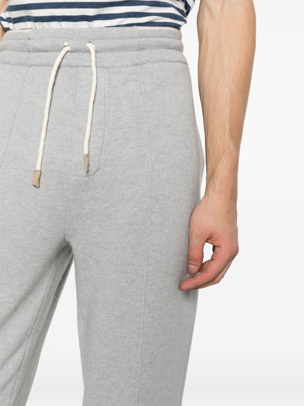 Shop Fileria Wool-cashmere Track Pants In Grey