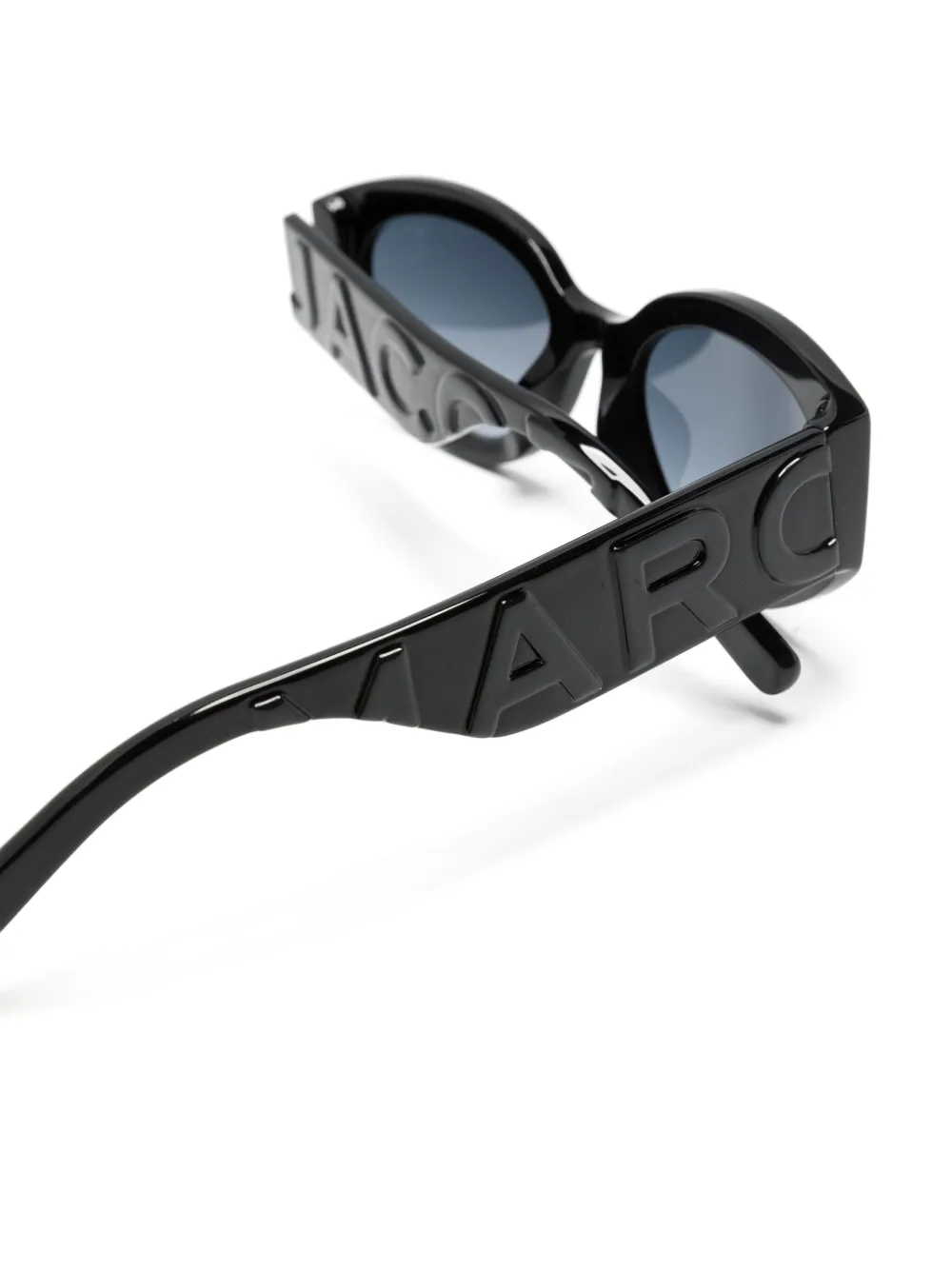 Marc Jacobs Eyewear Zonnebril met ovalen montuur en logo-reliëf Zwart