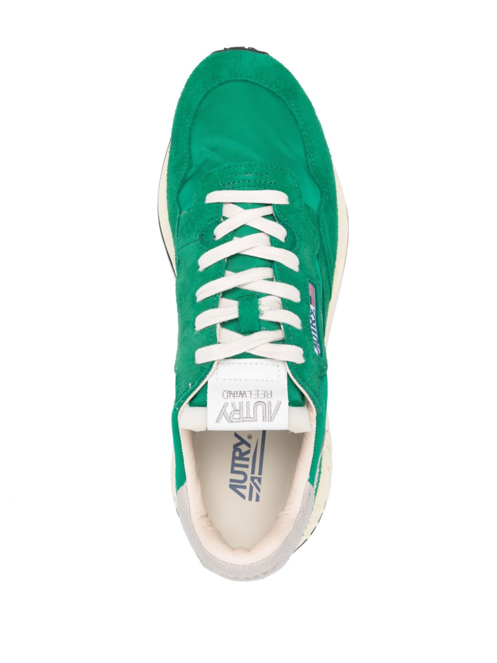 Shop Autry Reelwind Panelled Sneakers In Green
