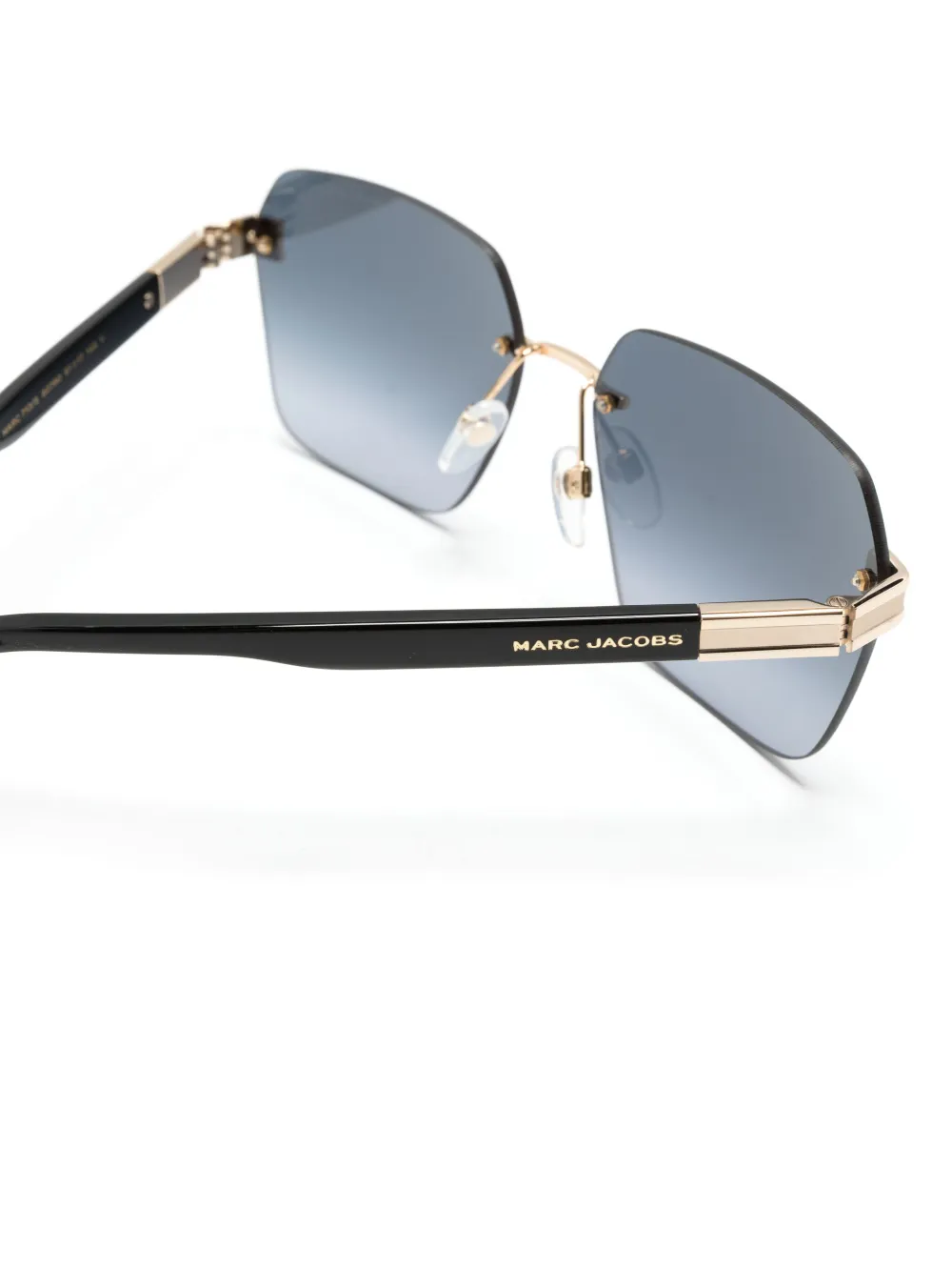 Marc Jacobs Eyewear Zonnebril met randloos vierkant montuur Zwart