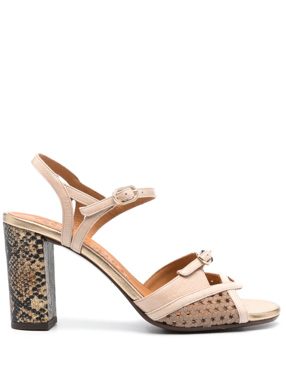 Shop Chie Mihara Bindi 85mm Leather Sandals In Neutrals
