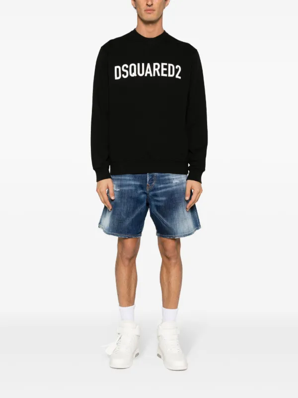 DSQUARED2 logo-print Cotton Sweatshirt | Black | FARFETCH