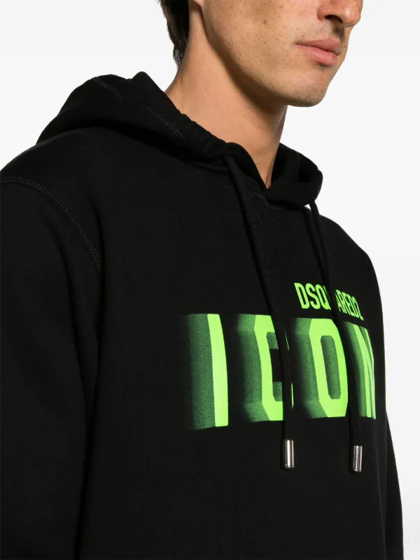 DSQUARED2 logo-print Cotton Hoodie | Black | FARFETCH GE