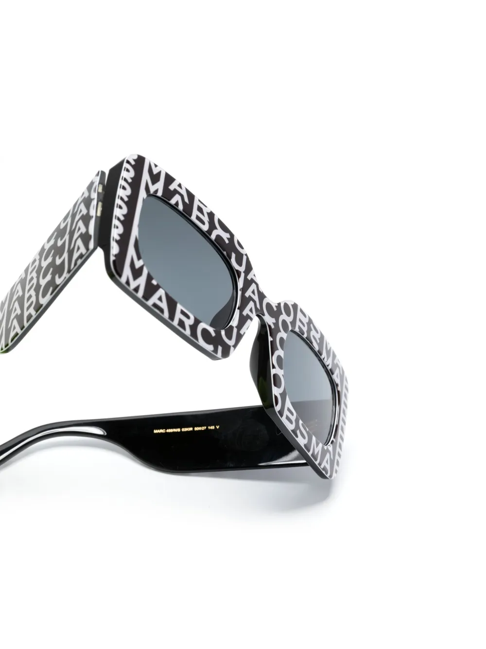 Marc Jacobs Monogram Rectangular-frame Sunglasses In 黑色