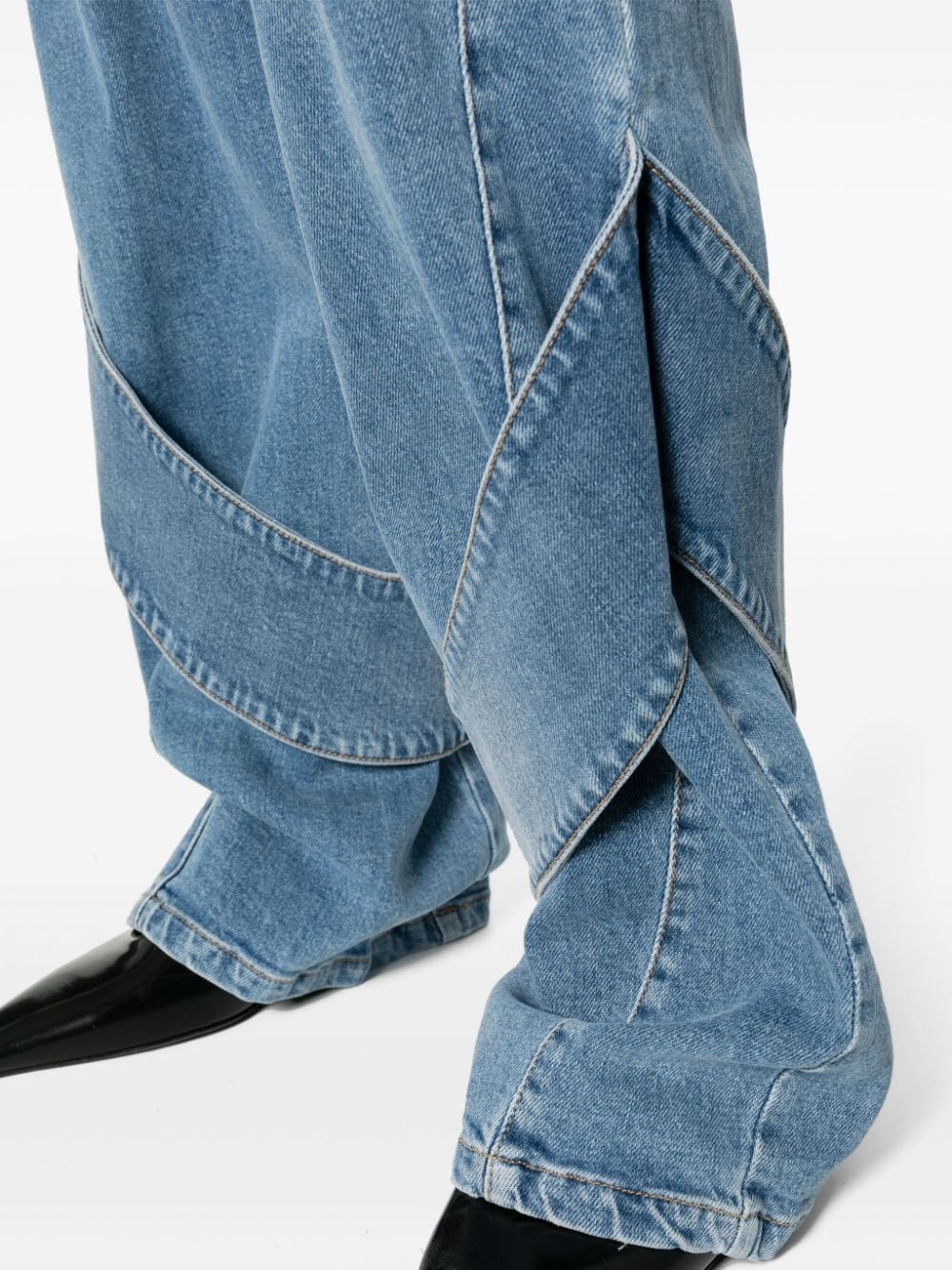 Shop Blumarine Low-rise Straight-leg Jeans In Blue