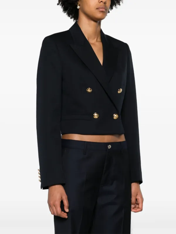 Double breasted cropped blazer best sale