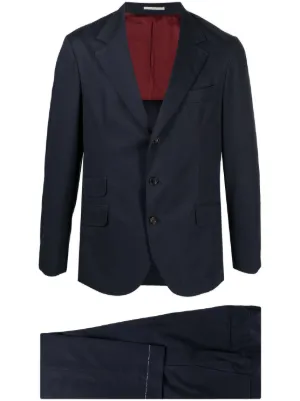 Gucci single-breasted wool-blend Suit | Blue | FARFETCH