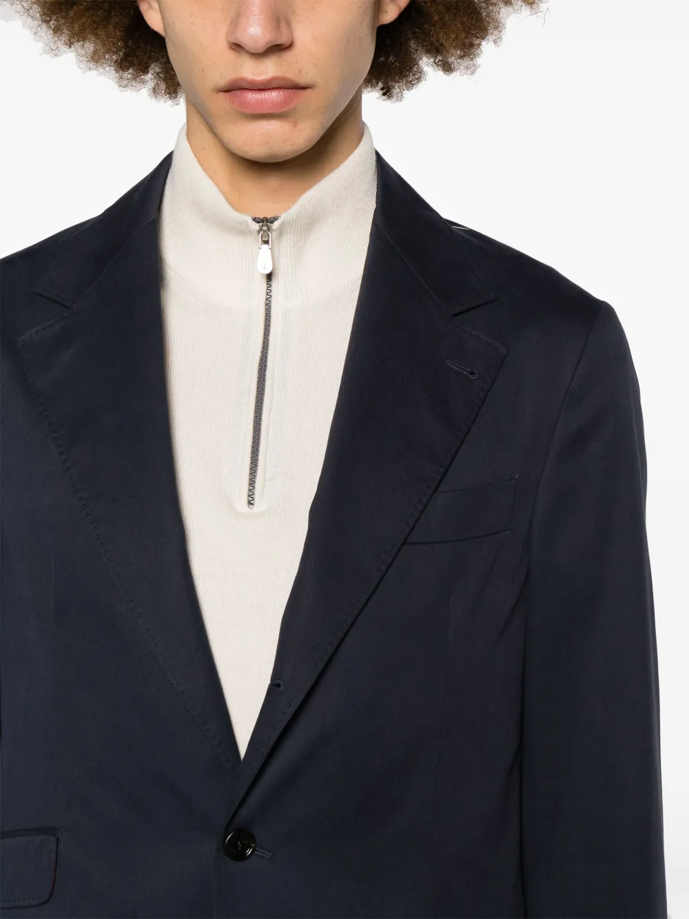 Brunello Cucinelli Two-piece Cotton-cashmere Suit In Blue