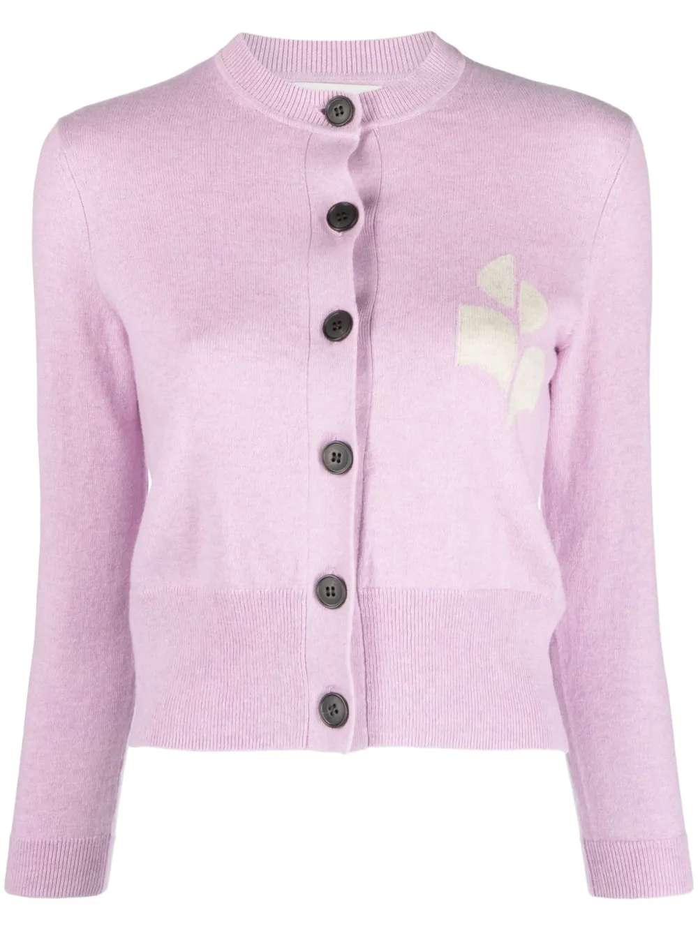 Newton intarsia-logo cropped cardigan