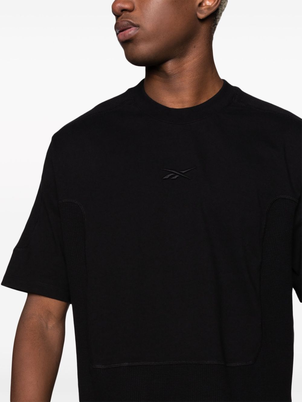 Shop Reebok Ltd Logo-embroidered Cotton T-shirt In Black