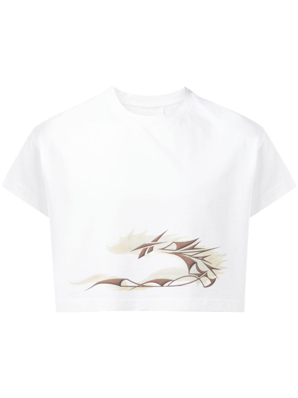 Reebok Ltd Dragon-print Cotton Cropped T-shirt In White