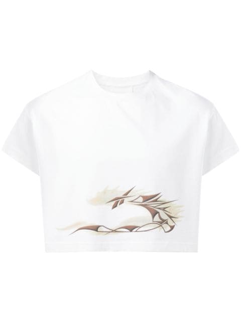 Reebok LTD dragon-print cotton cropped T-shirt