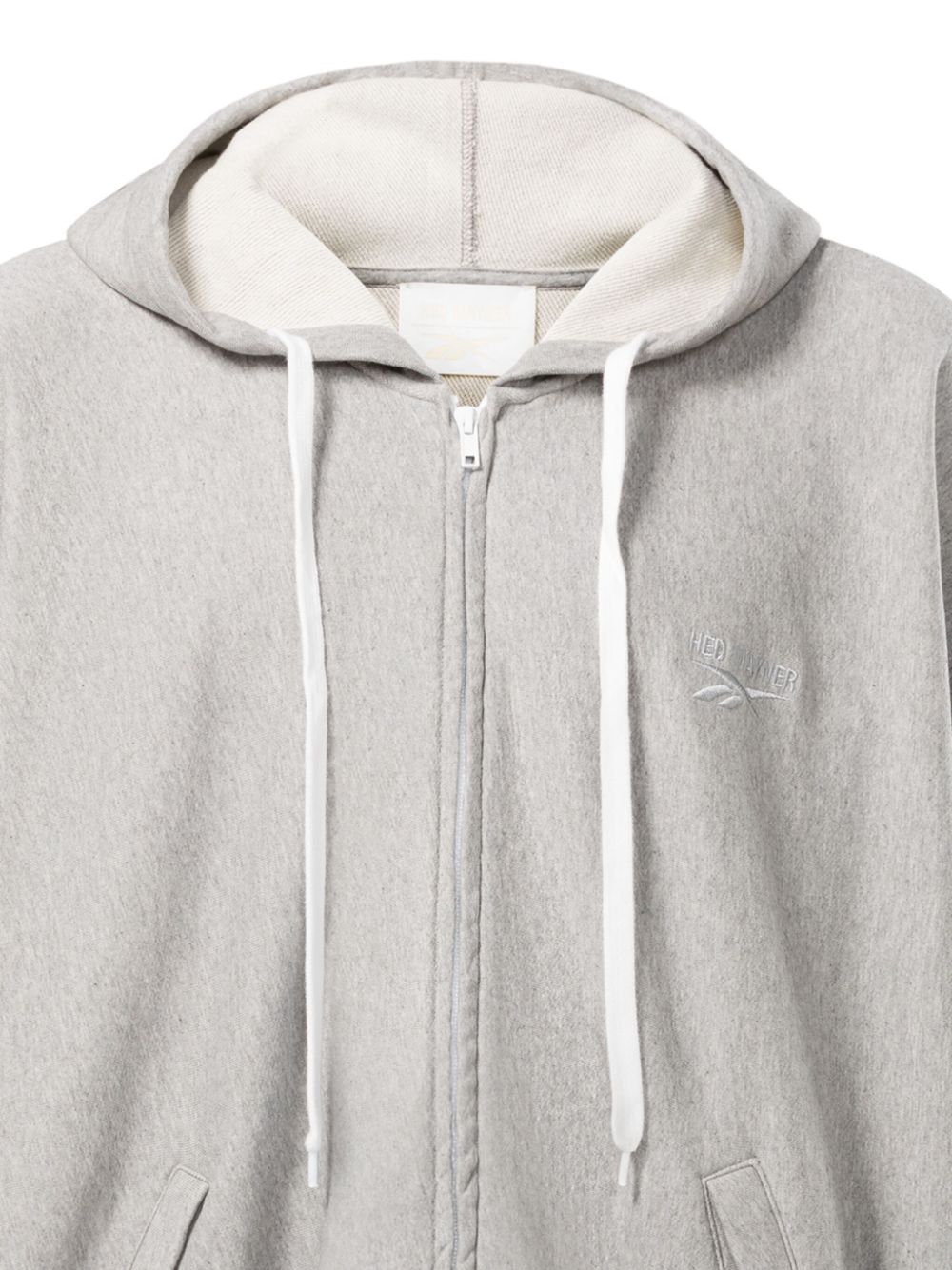 Reebok LTD logo-embroidered zipped hoodie - Grey