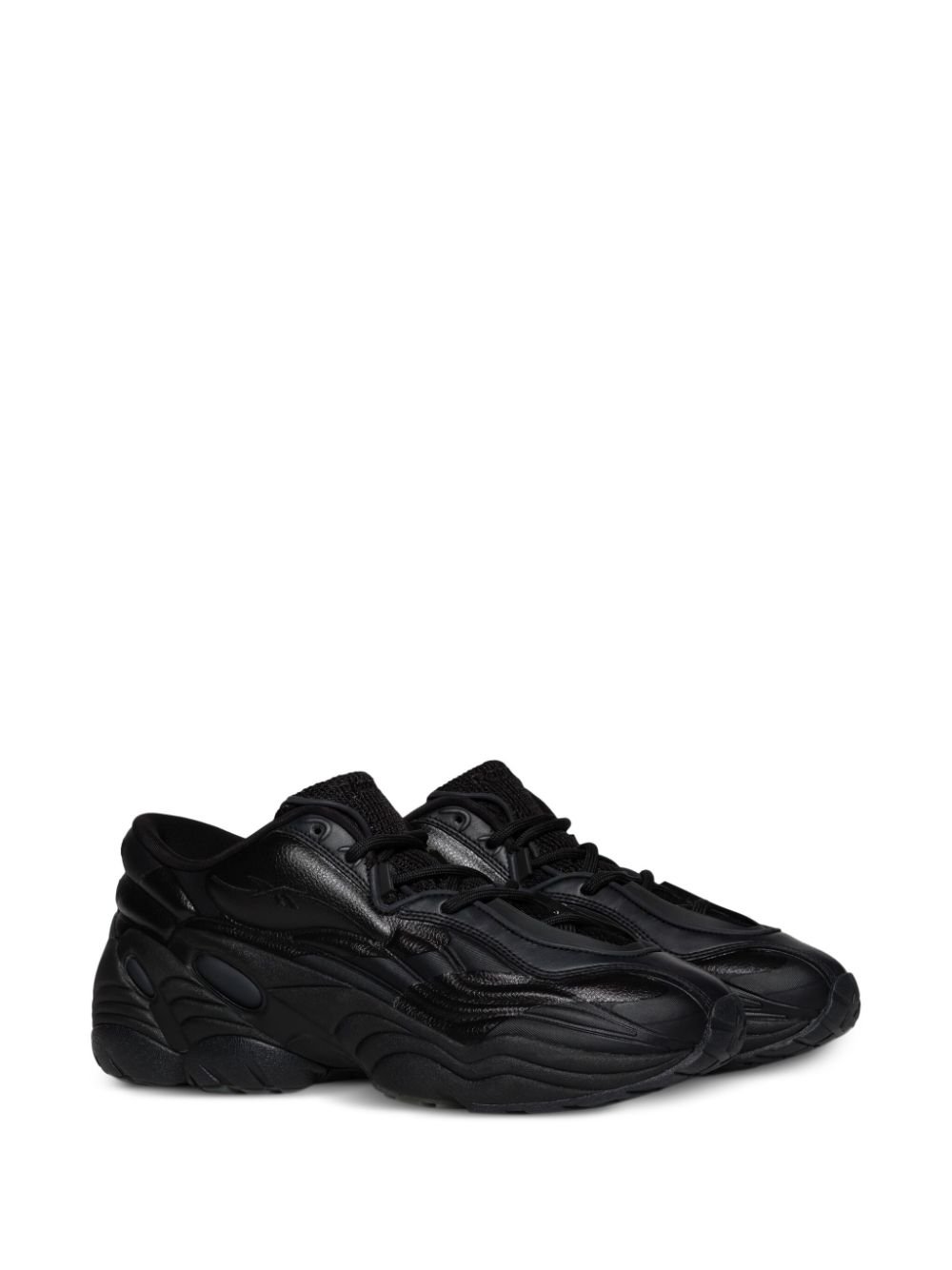 Shop Reebok Ltd Dmx Run 6 Logo-embroidered Sneakers In Black