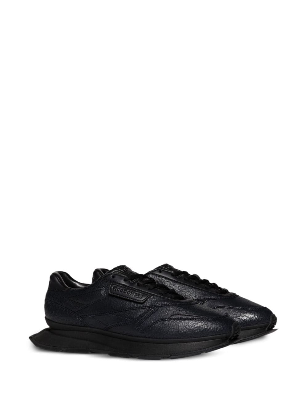 Shop Reebok Ltd Classic Ltd Lace-up Leather Sneakers In Black