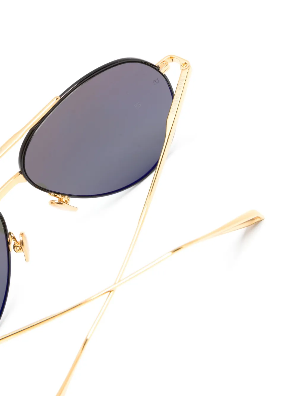 Linda Farrow Marcelo Pilot-frame Sunglasses In Gold