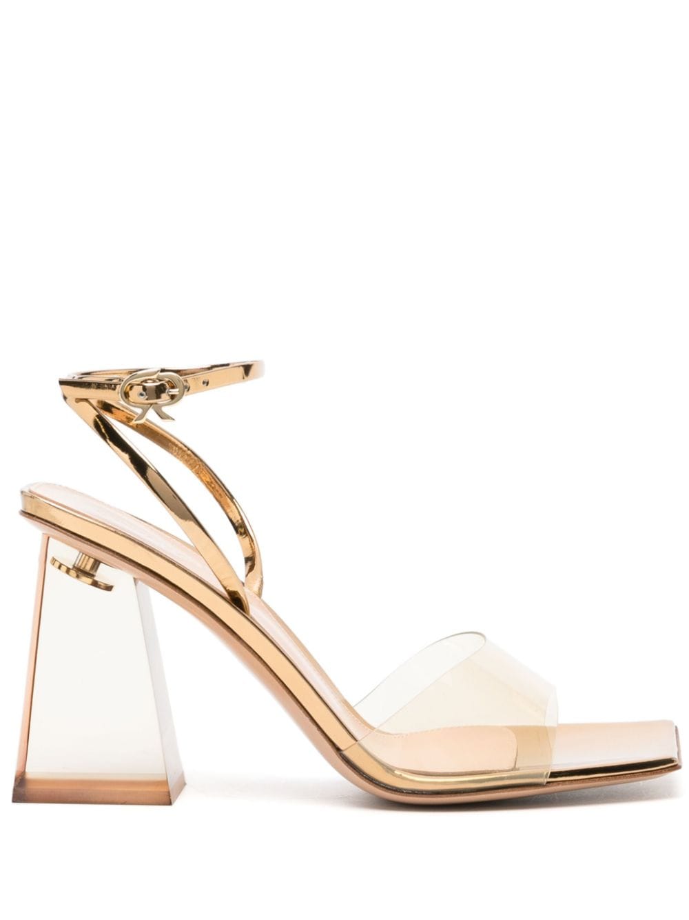Shop Gianvito Rossi Cosmic 85mm Leather Sandals In Gold