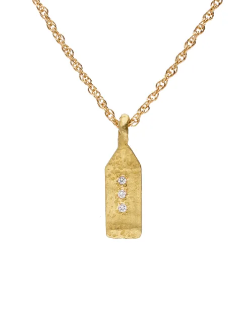ELHANATI 18kt yellow gold Paloma Maison Diamond Tag pendant necklace